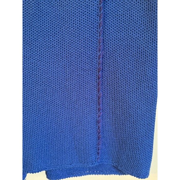 Vintage Epic Steven Womens Top Skirt Suit Large Cobalt Blue Wool Beaded 80s - Picture 8 of 14